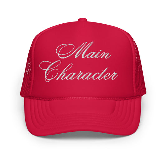 Main Character Red Foam Trucker Hat